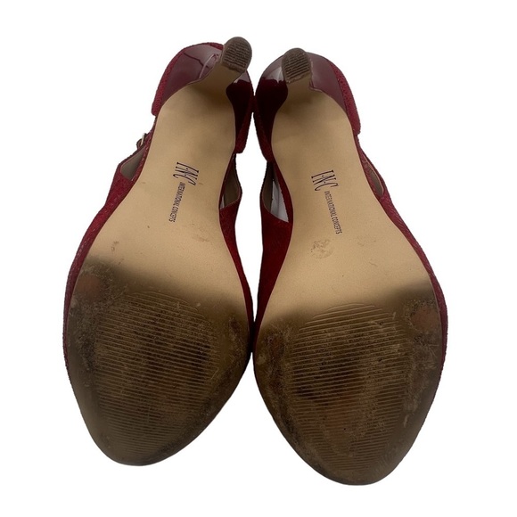 INC International Concepts Red Lucey Embossed Platform Pumps Size 8 Women's - Picture 9 of 11
